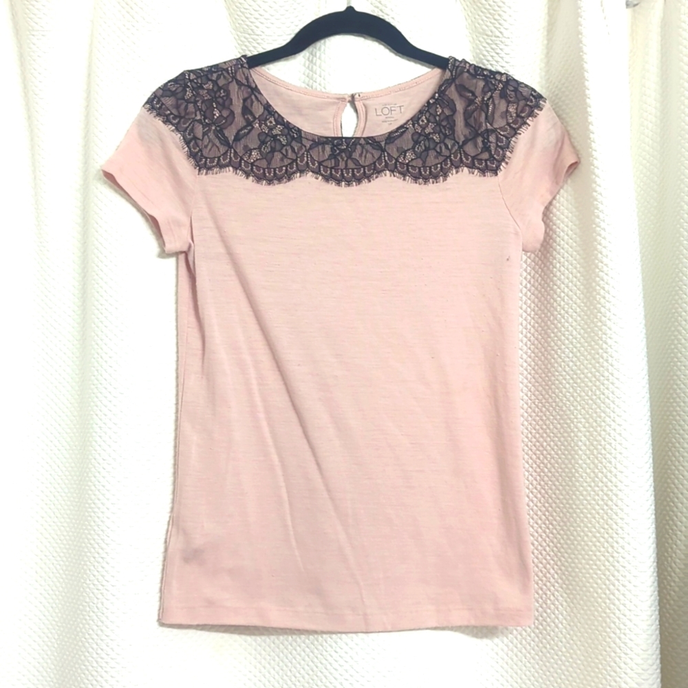 Ann Taylor Loft Cute lace detail tee shirt